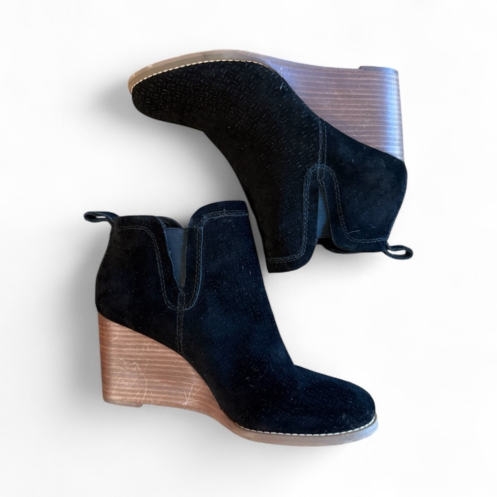 Crown VintageBlack Wedge Ankle Boots - Picture 6 of 8